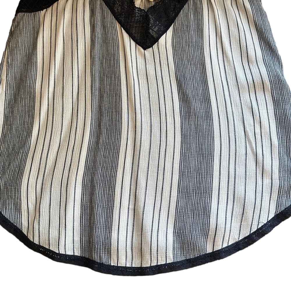 NWT Lovestitch Striped Camisole Tank with Lace Navy & Ivory Sz M - Picture 6 of 13